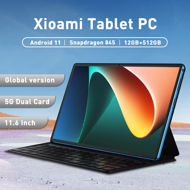 

2022 New Global Version Tablet Android 11.0 Pad 5 Pro 12GB+512GB Snapdragon 845 Tablets PC 5G Dual SIM Card or WIFI HD 4K Mi