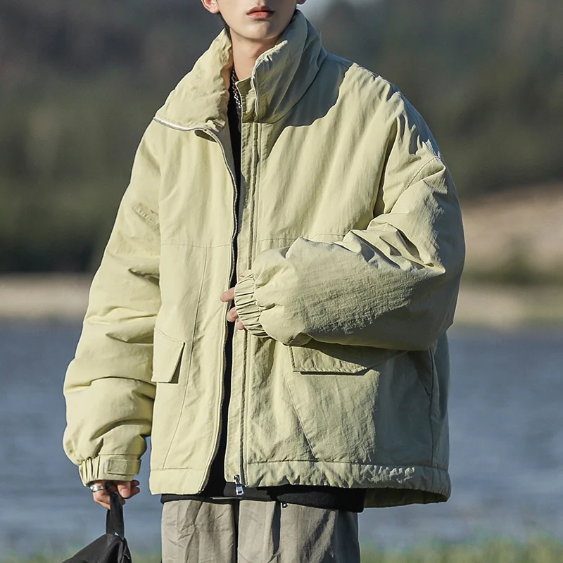 Winter Jacket Men Warm Fashion Casual Cotton Thickened Jacket Men Japanese Streetwear Loose Short Coat Mens Parker Clothes M-3XL