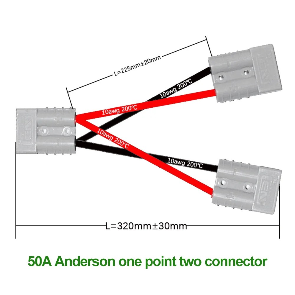 1-2 сплиттера медный разъем Anderson солнечная батарея 10awg 50A кабель для зарядки