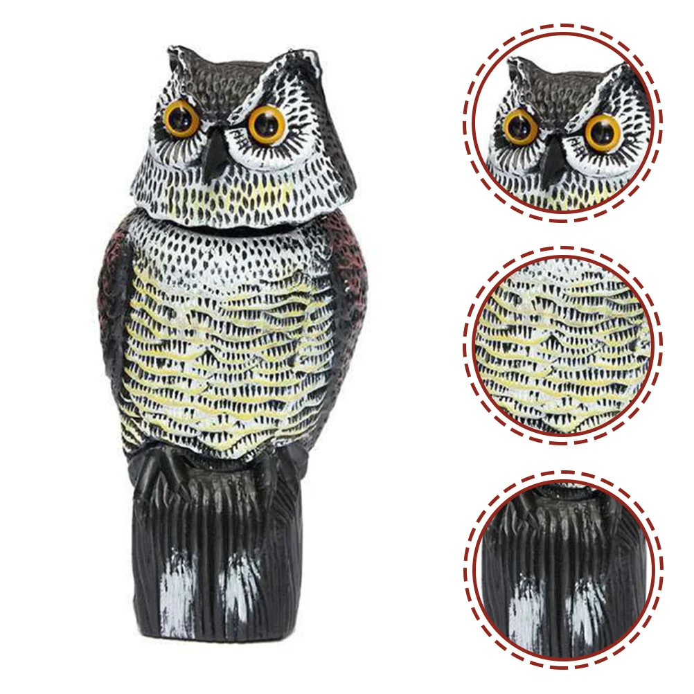 

Owl Bird Statue Scarecrow Garden Fake Statues Figurine Figurines Head Animal Model Rotating Decorations Yard Sounding Decoration