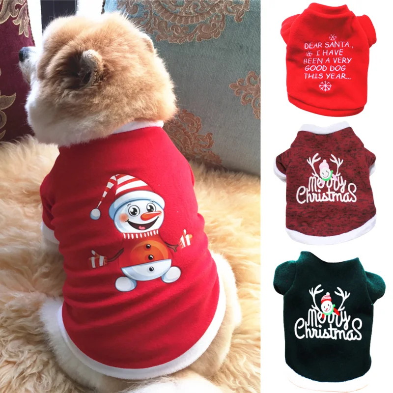 

Christmas Winter Dog Clothes Merry Christmas Decoration 2023 New Year Decor Snowman Xmas Costume for Pet Dogs Cats Navidad Gifts