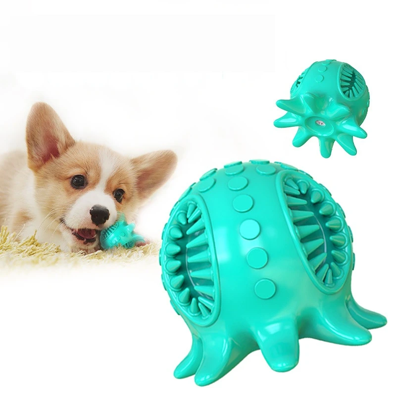 

Small Octopus Dog Toy Ball Tooth Grinding Ball Voice Making Toy Elastic Tooth Cleaning Toothbrush Dog Tooth Grinding Ball