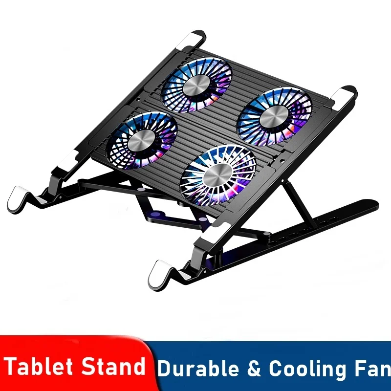 

Xiaomi Universal portable stand mute color led cooling fan folding desktop adjustable stand for 17 Inch ipad tablet macbook