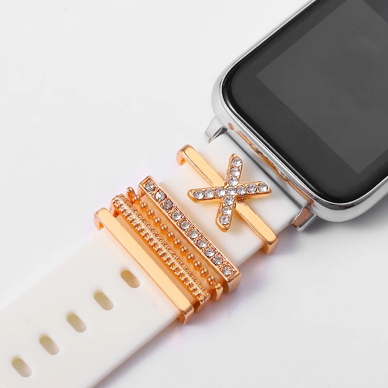 

Ремешок декоративный с 26 буквами для наручных часов Iwatch, силиконовый браслет с орнаментом и надписью, подвеска для смарт-браслета Samsung