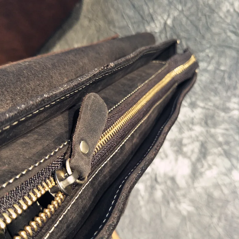 NEWEEKEND Men's Bag Genuine Leather Men Briefcase for Laptop 15.6 Messenger Men's Leather Bag Business Portfolio for Document