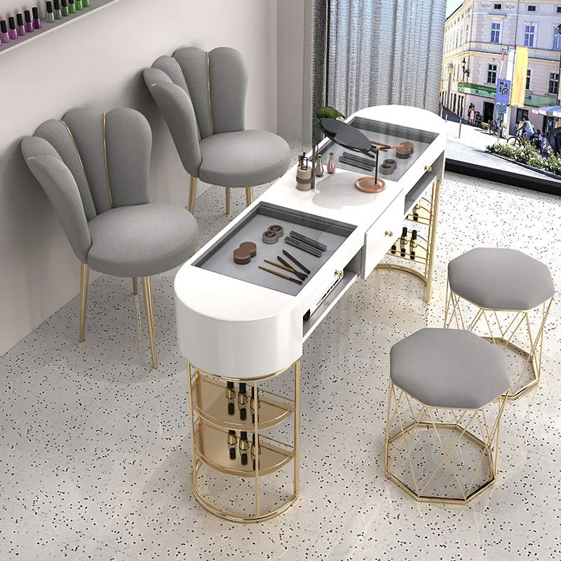 

Professional Salon Manicure Table Desk Beauty Designer Nail Desk Aesthetic Headboards Mesa Manicura Furniture Salons LJ50MT