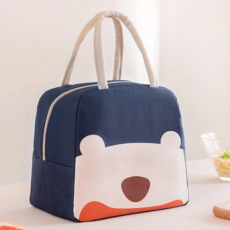 

Cartoon Canvas Lunch Bags Portable Insulated Thermal Cooler Bento Lunch Box Tote Convenient Picnic Storage Bag Pouch