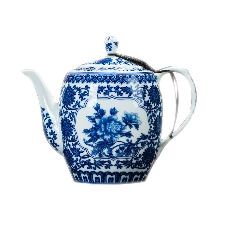 

Большой объем керамический синий и белый керамический чайник с фильтром из нержавеющей стали 600-800 мл