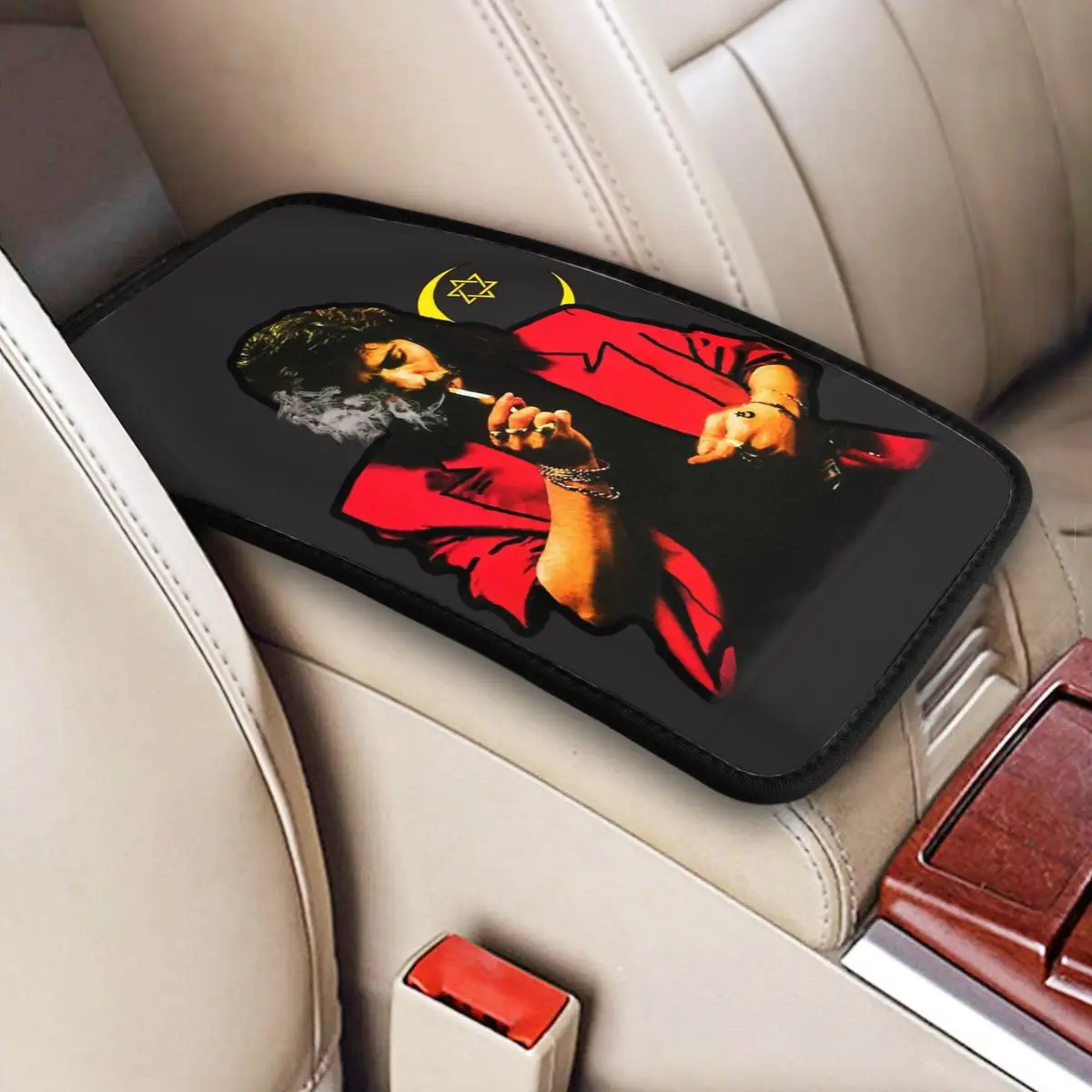 

Island Shrimp Camaron De La Isla Car Armrest Cover Mat Anti-Slip Flamenco Singer Center Console Pad Storage Box Protection