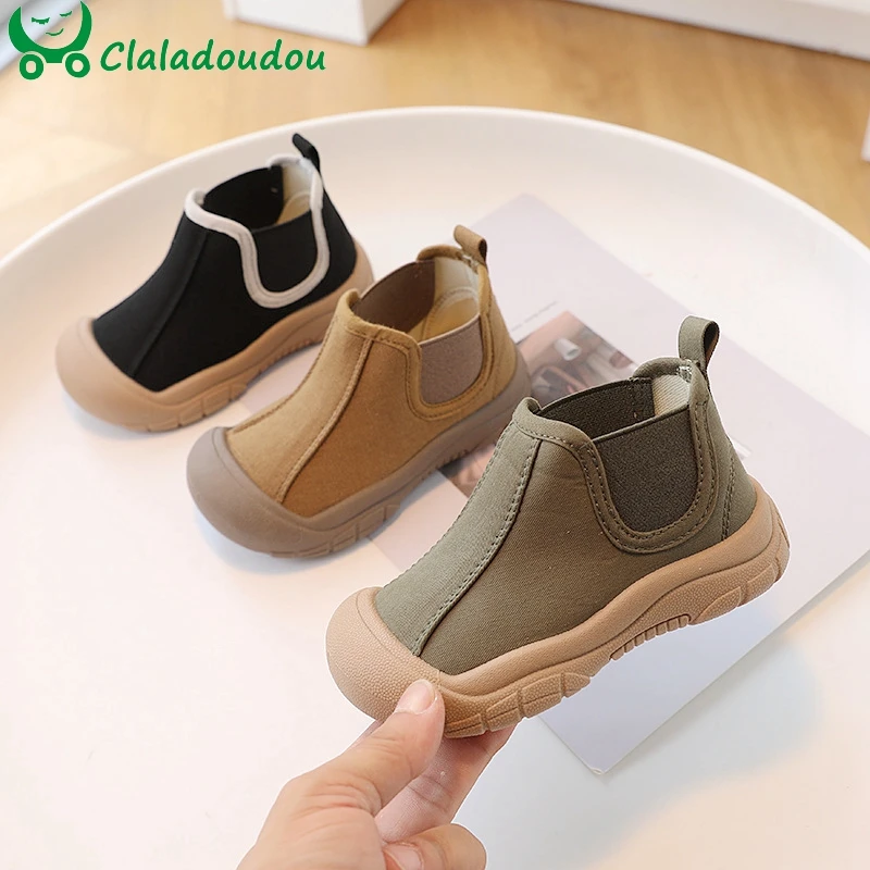 Кроссовки Тканевые для мальчиков и девочек повседневные черные зеленые Осенние