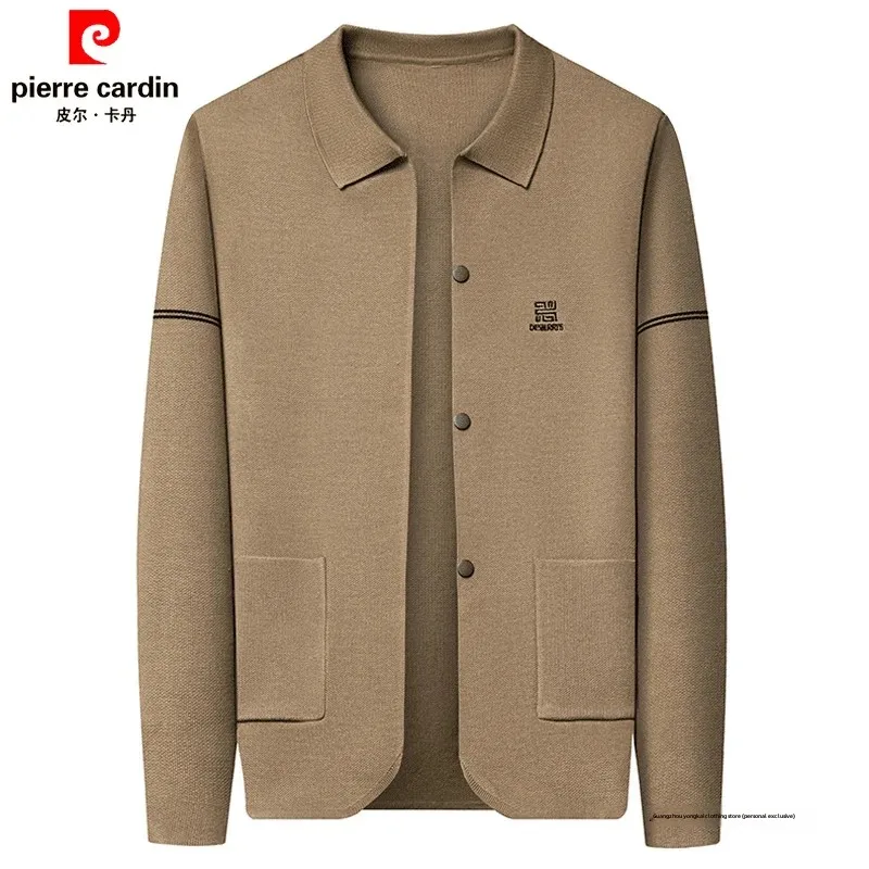 Peir Cardigan Knitted Jacket Men's Loose Casual Long Sleeve Thin Flip Collar Autumn Outerwear Pullovers Male Fashion Top