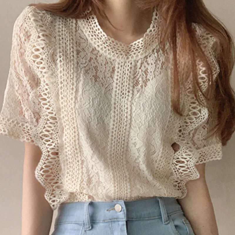 Женская блузка с воротником-стойкой однотонная Повседневная Блузка составного