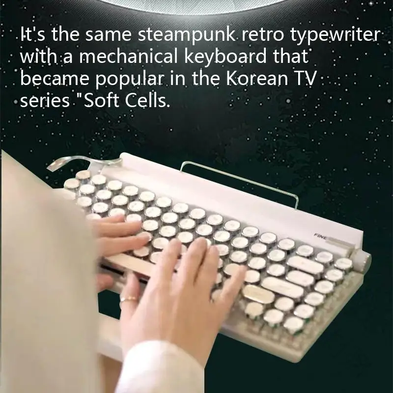 

Punk Retro Mechanical Keyboard Gaming Keyboard Wired Wireless Bluetooth Keyboard Blue Axis Mechanical Keyboard