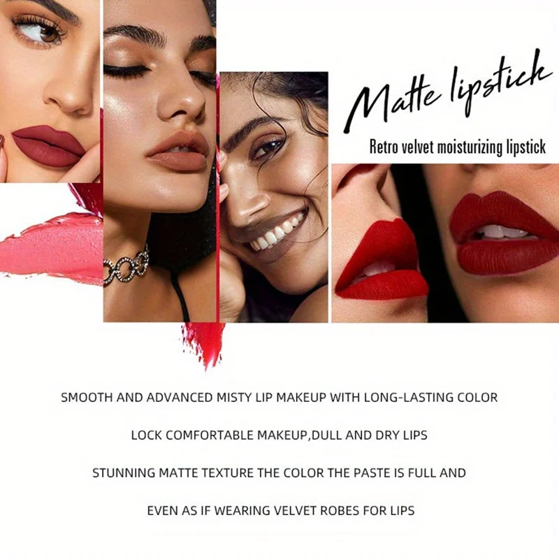 Матовая помада для макияжа блеск губ антипригарный водостойкая длинная