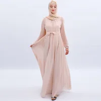 Ramadan Women's Chiffon Dress Summer Arabian Multi Solid Color Plus Size Abaya