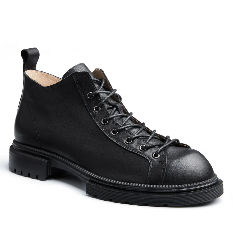 

Men Boots Cowhide Fashion Army Shoes Men Genuine Leather Mens Combat Boots British Retro Autumn Winter Ankle Boots Cowboy Boots