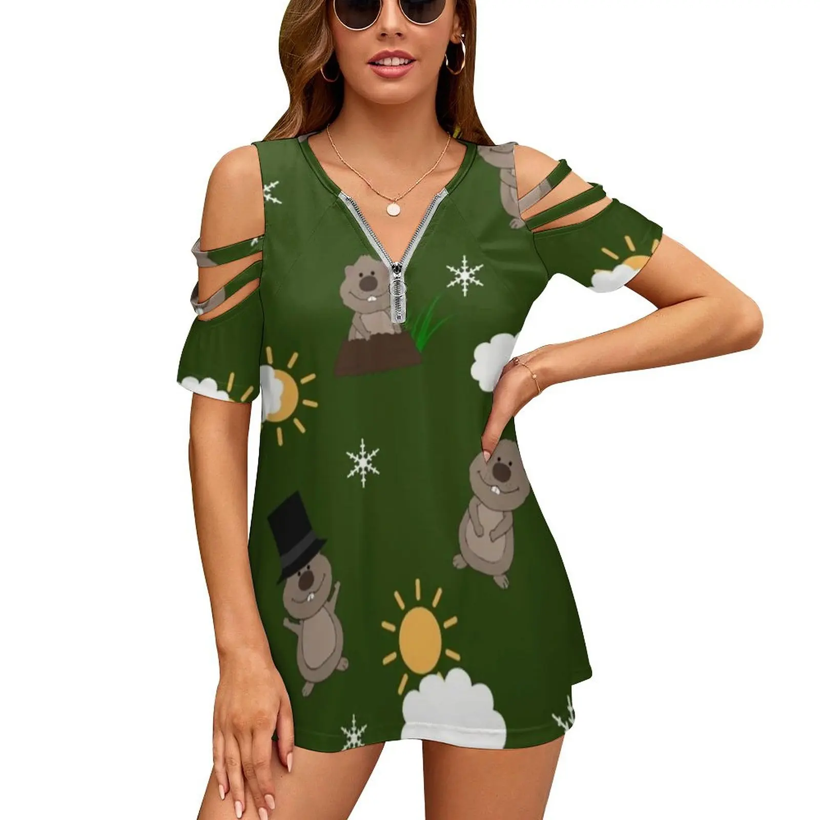 

Женская Винтажная футболка на молнии, с принтом в виде Араша, с принтом