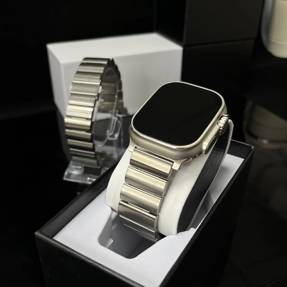 Роскошный титановый ремешок для Apple Watch Sereis 10 46 мм Ultra 1 2 49 мужской браслет-звено