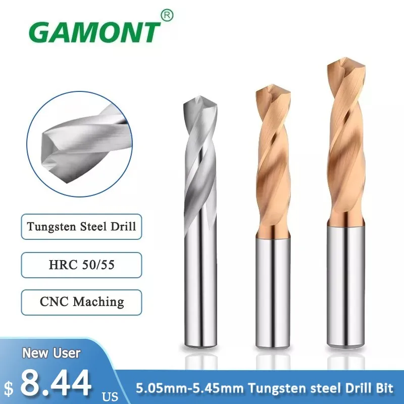 

GAMONT 50°55° 5.45mm 3 Shanks Carbide Alloy Tungsten Steel Drill Super Hard Nano Coating High Hardness CNC Lathe Milling Cutter