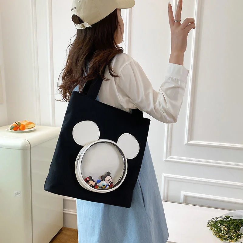 New Disney Fashion 3D Mickey Minnie  Bag Outdoor Shopping Large Capacity Baby Handbag Big Shopping Bag images - 6