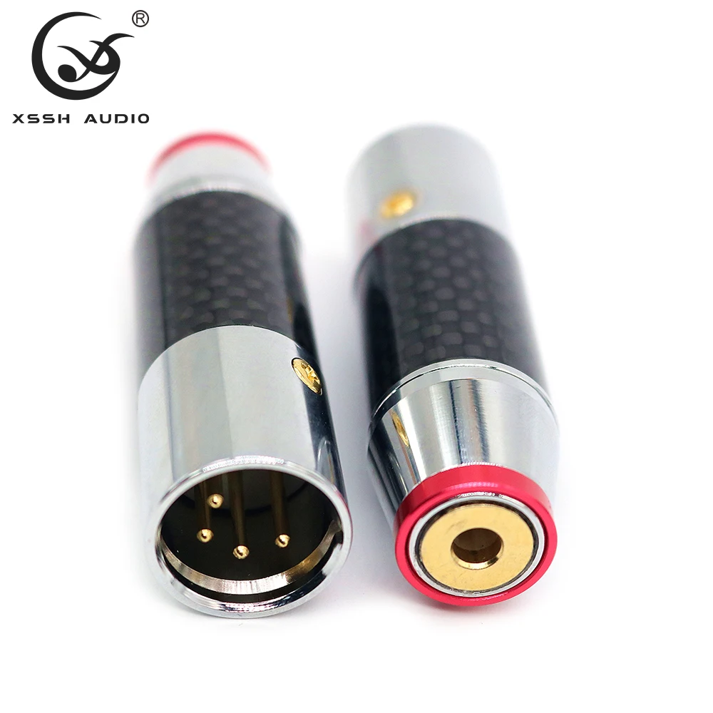 Аудиоразъем HiFi XSSH 4-контактный штекер XLR-гнездо 2 5 3 4 мм для наушников позолоченный