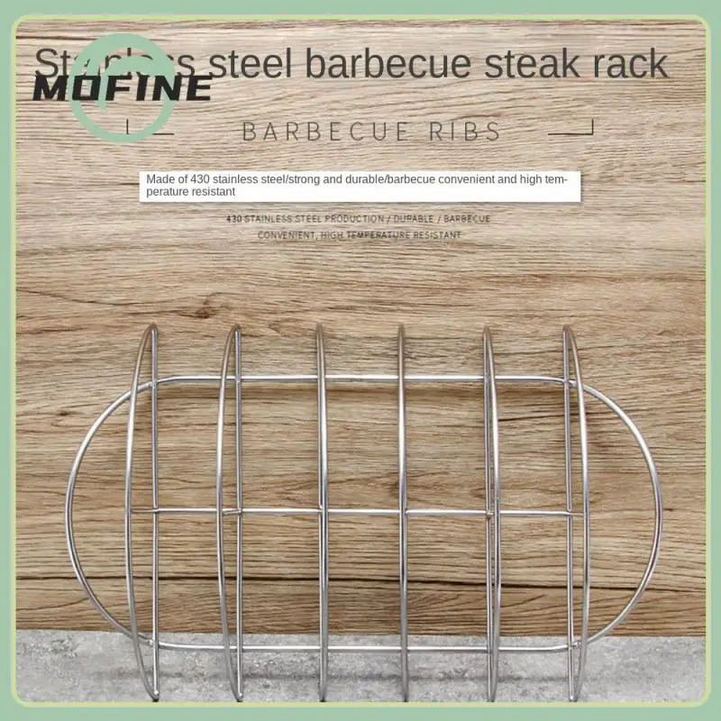 

Multi-purpose Bbq Rib Rack Sturdy Easy To Clean Barbecue Steaks Racks Simple Style Durable Grilled Steak Lamb Rack New