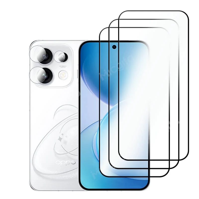Фото Защитное стекло для OPPO Reno16 Pro 5G Global, 9H, ударопрочное, полное покрытие, пленка для объектива из мягкого волокна №1