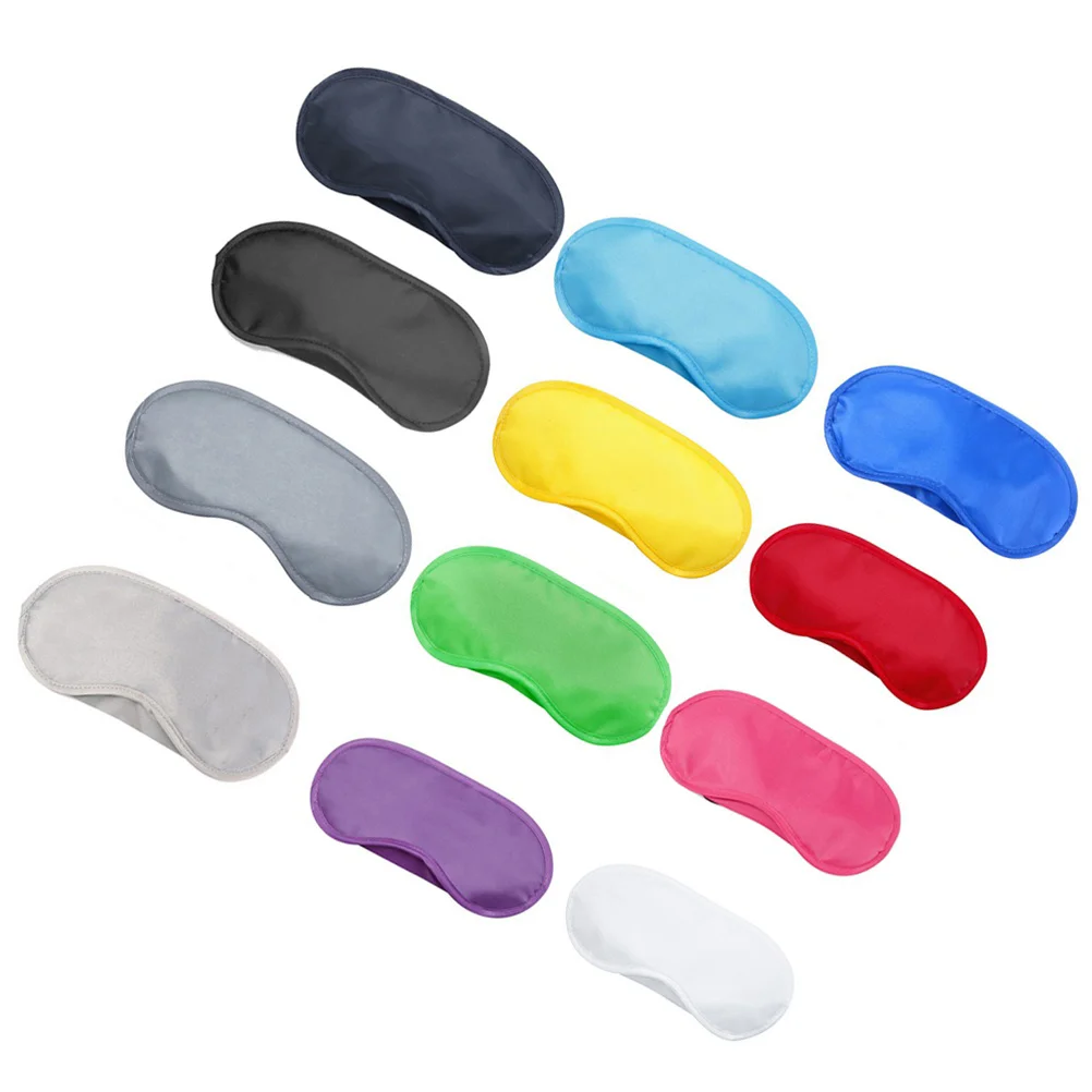 

15pcs Polyester Sleep Eye Mask Blindfold Shading Eyepatch Hot Cold Eyeshade Solid Color Lightweight and Comfortable Eye