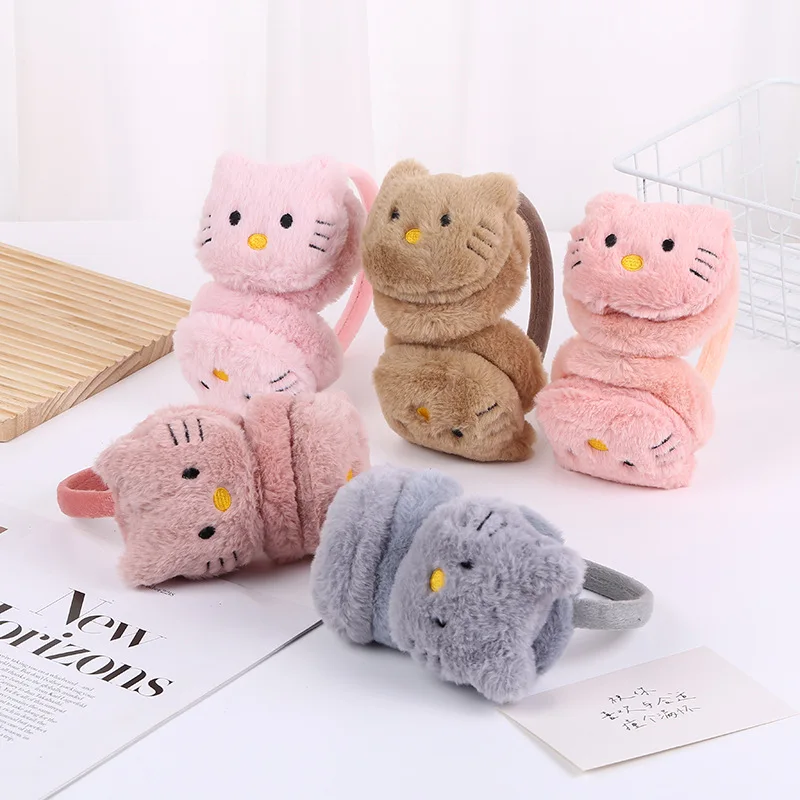 

Sanrio Kawaii Hellokitty Plush Earmuffs Cartoon Anime Plush Doll Kids Outdoor Warm Windproof Ear Bag Autumn Winter Girl Gift Toy