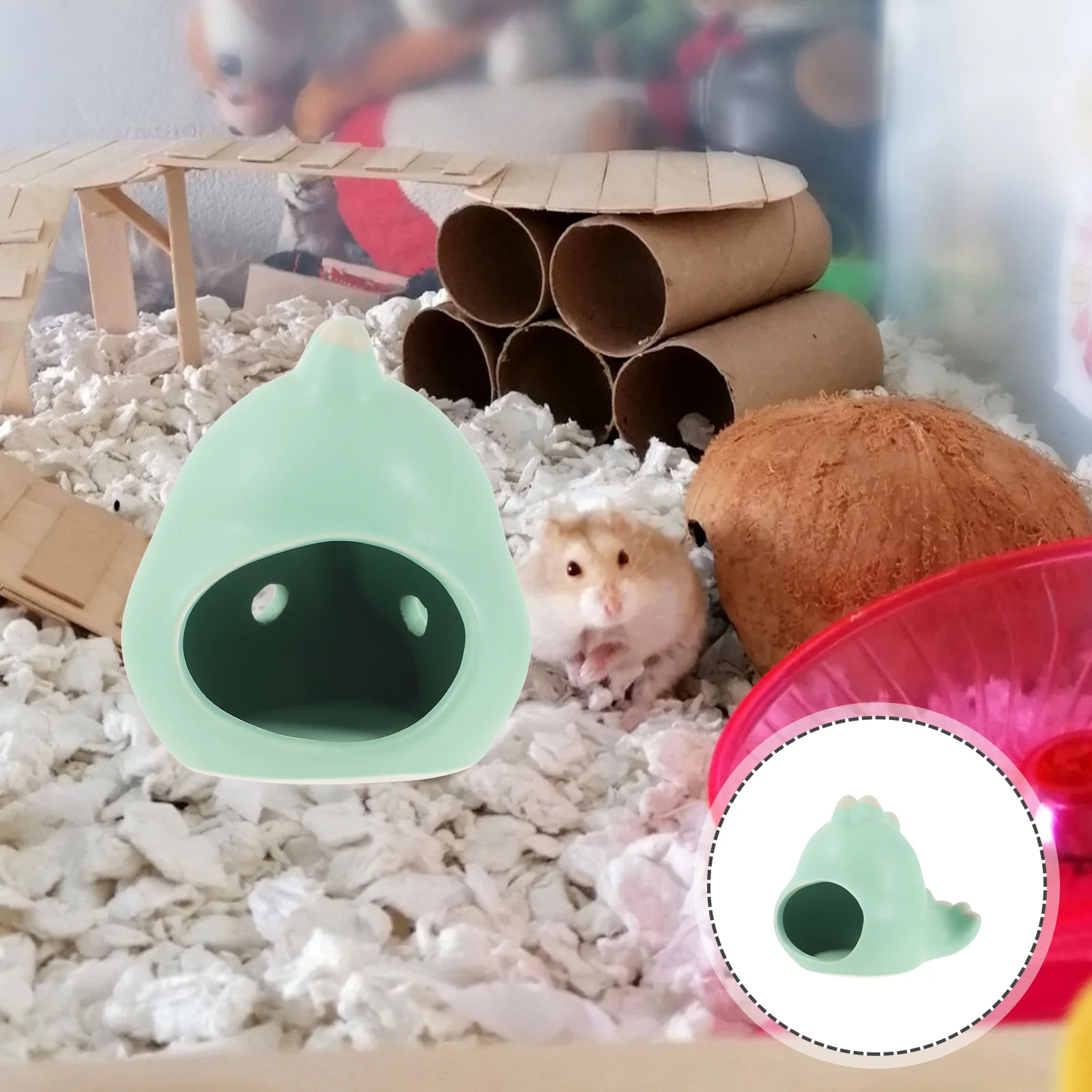 

Hamster House Hideout Bed Hut Nest Pet Ceramic Hedgehog Cooling Decorative Sleeping Summer Cool Guinea Mini Chinchilla Beds Cute
