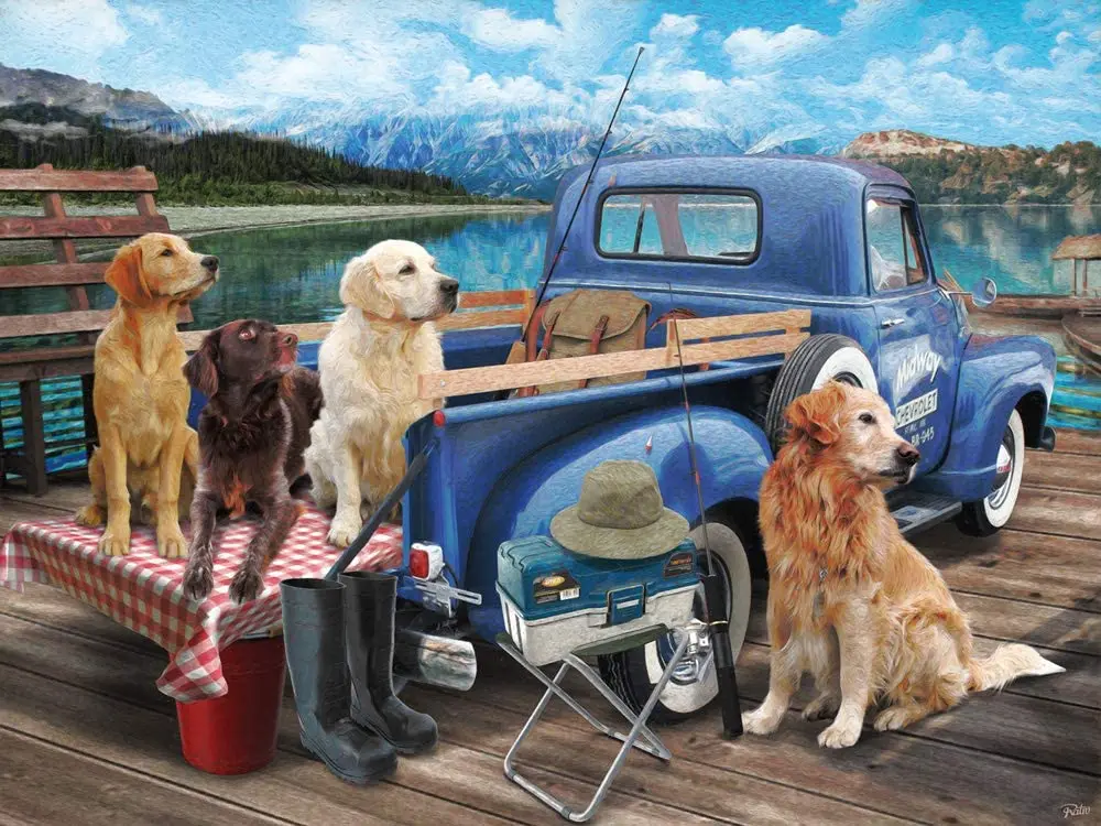 

Dogs Gone Fishing baby toys 3d puzzle for adults jigsaw puzzle