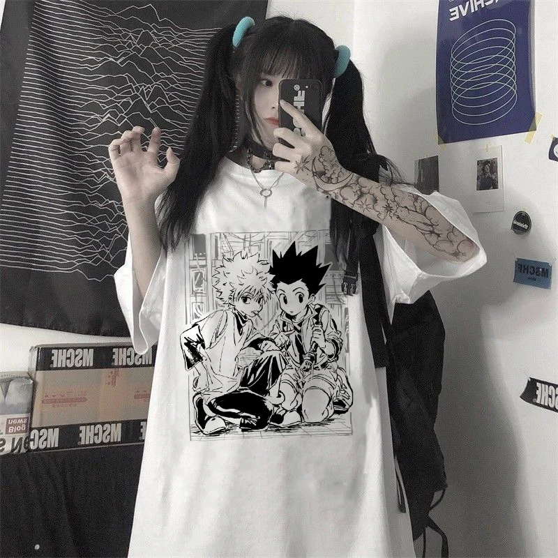 Новинка 2022 женская футболка Kawaii Hunter X с коротким рукавом Killua Zoldyck аниме одежда