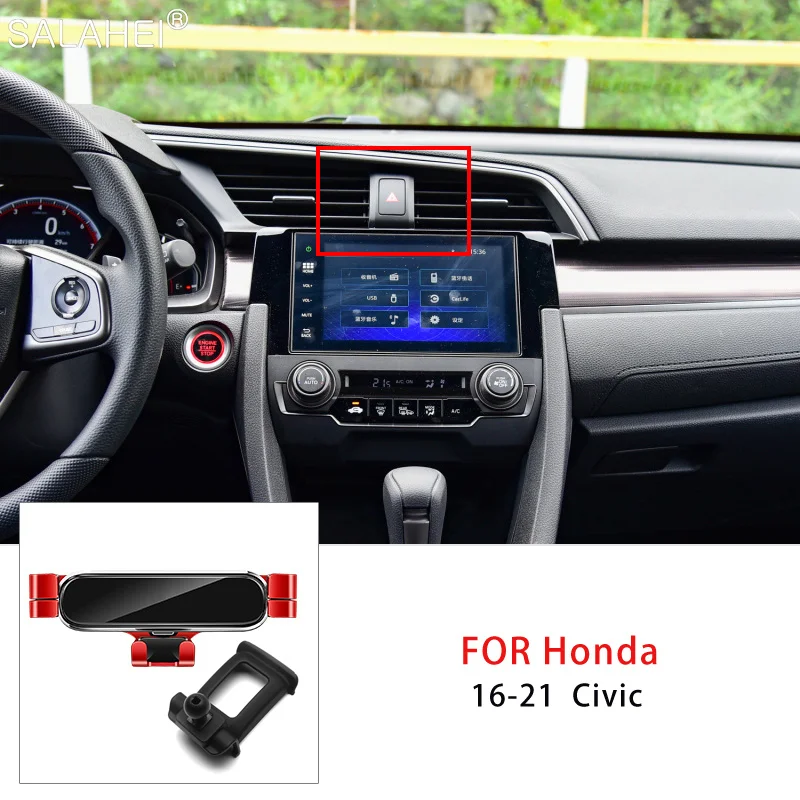 

Gravity Car Mobile Phone Holder For Honda Civic 10th Gen 2016 2017 2018 2019 Air Vent Clip Mount Cellphone Stand GPS Support