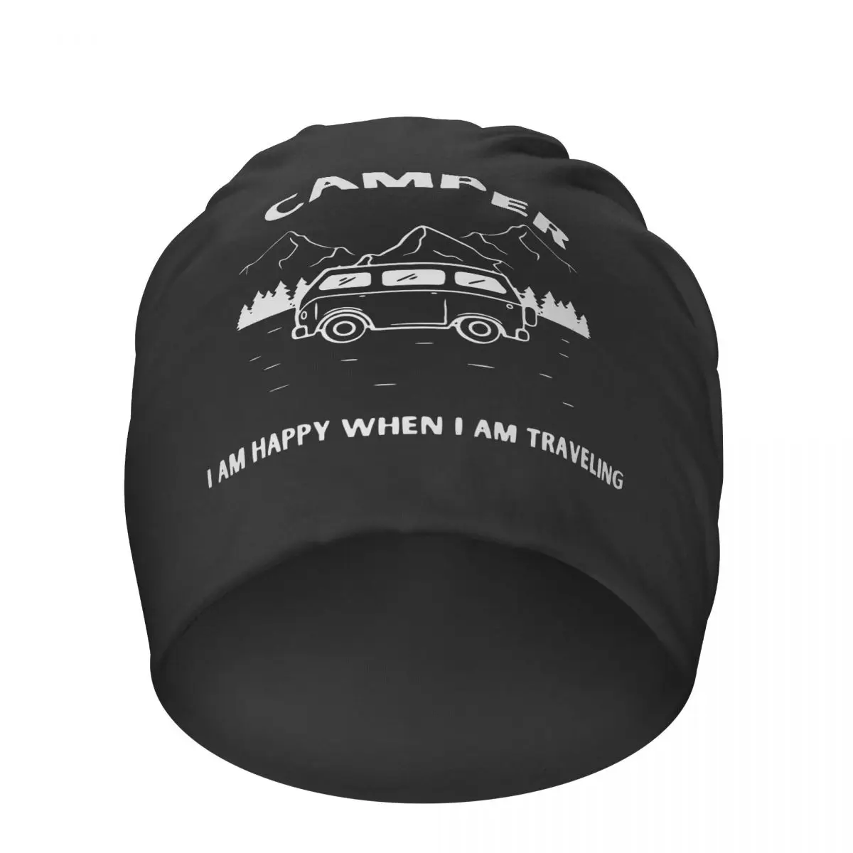 

Camper For Travel Lovers Beanies Pullover Caps Adult Fashion Knitted Hats Camping Skullies Beanies Breathable Hedging Caps