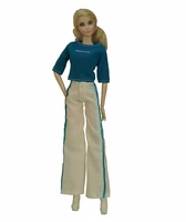 16 bjd doll clothes for barbie dress for barbie outfits set blue shirt crop top pants trousers 11 5 dolls accessories kids toy