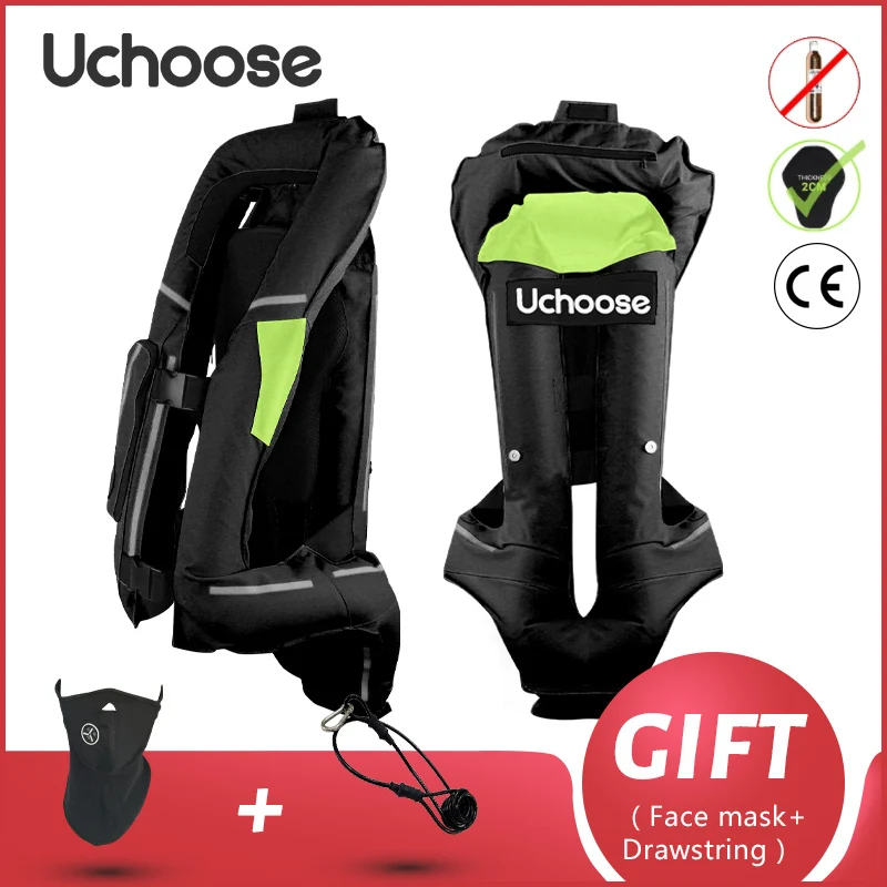 

UCHOOSE Motorcycle Air Bag Vest Motorcycle protective Jacket Moto Air-bag Vest Motocross Racing Riding Airbag CE Protector S-3XL