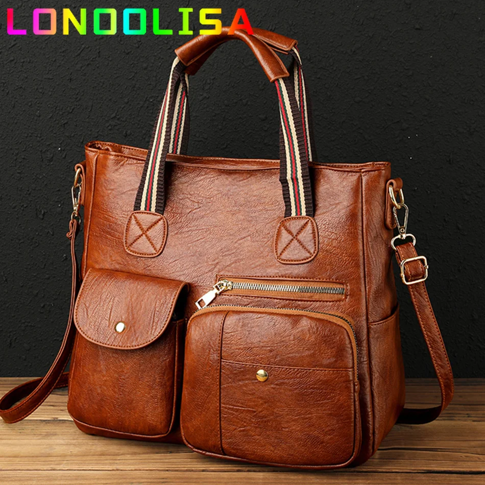 

Retro Soft Leather Handbags for Women 2023 Luxury Handbags Women Bags Designer Large Capacity Tote Shoulder Bags for Female Sac