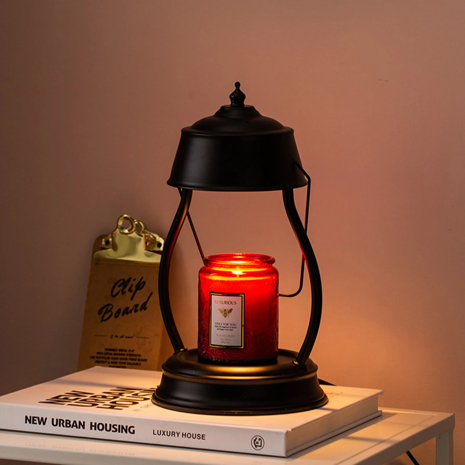 

Лампа из кованого железа для ароматерапии, плавильный воск с 2 лампочками, ночники в стиле ретро с плавным затемнением, рождественский подарок, праздничное украшение