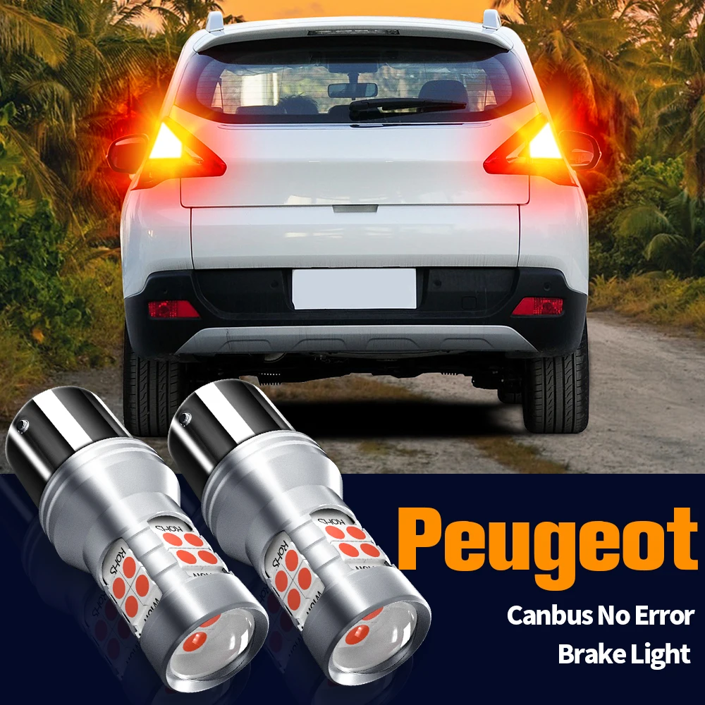 

2x LED Brake Light Blub Lamp Canbus No Error P21/5W 1157 BAY15D For Peugeot 407 SW 408 607 806 807 RCZ Partner Rifter Traveller
