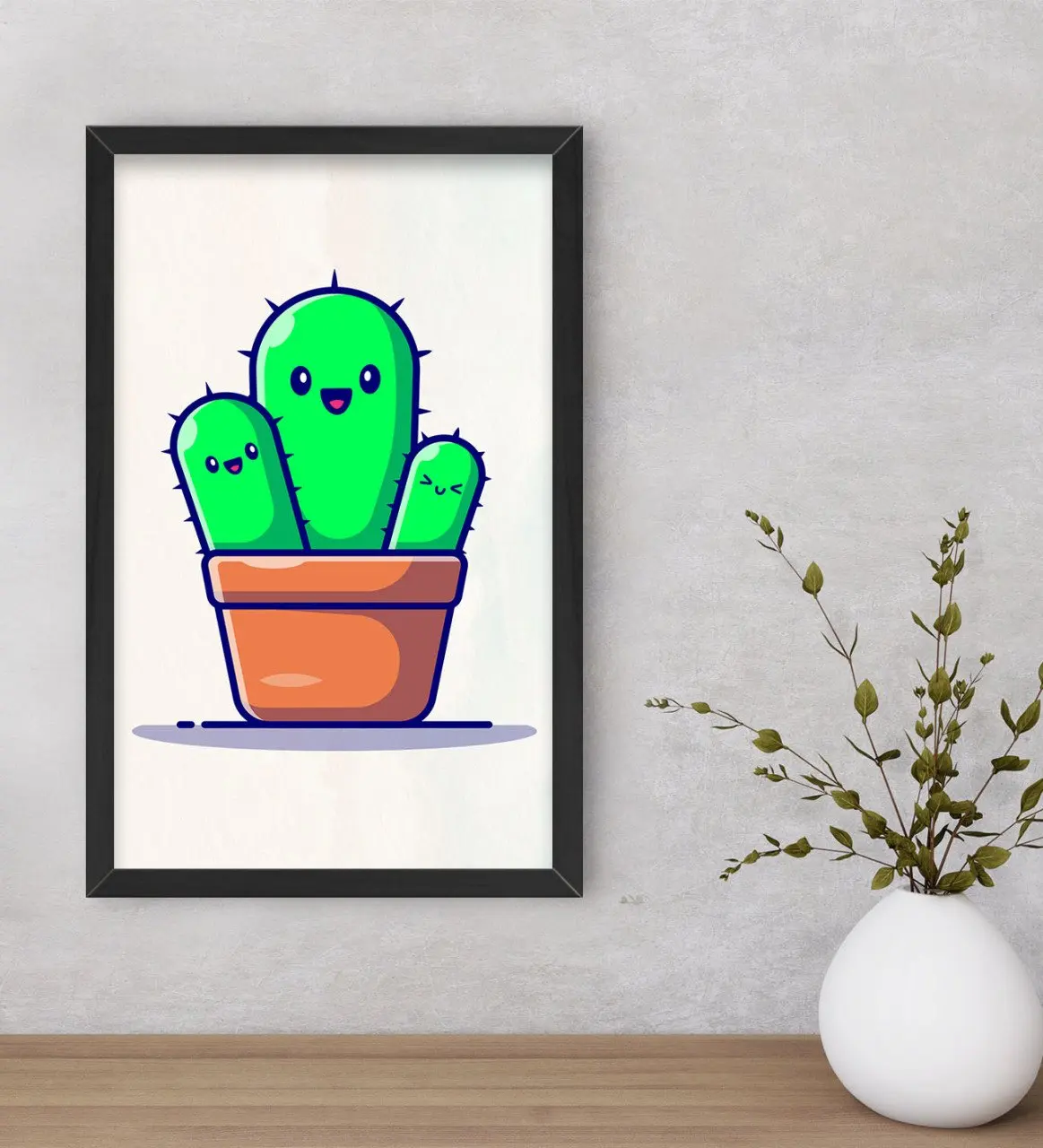 

BK подарок кактус дизайн декоративное дерево черная рамка фотография