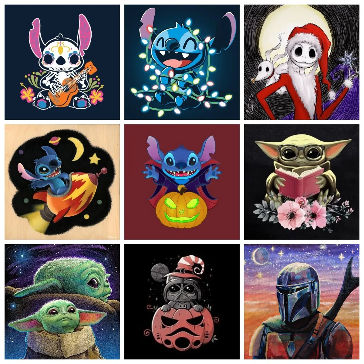 

5D Diamond Painting Disney Cartoon Cute Star Wars Baby Yoda Christmas Stitch Embroidery Cross Stitch Kits Art Mosaic Home Decor