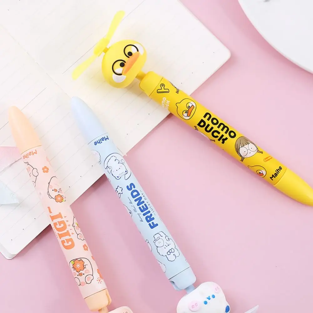 

Милая необычная мультяшная утка нейтральная ручка многофункциональная регулируемая ручка для подписи кавайная ручка с аккумулятором и вентилятором