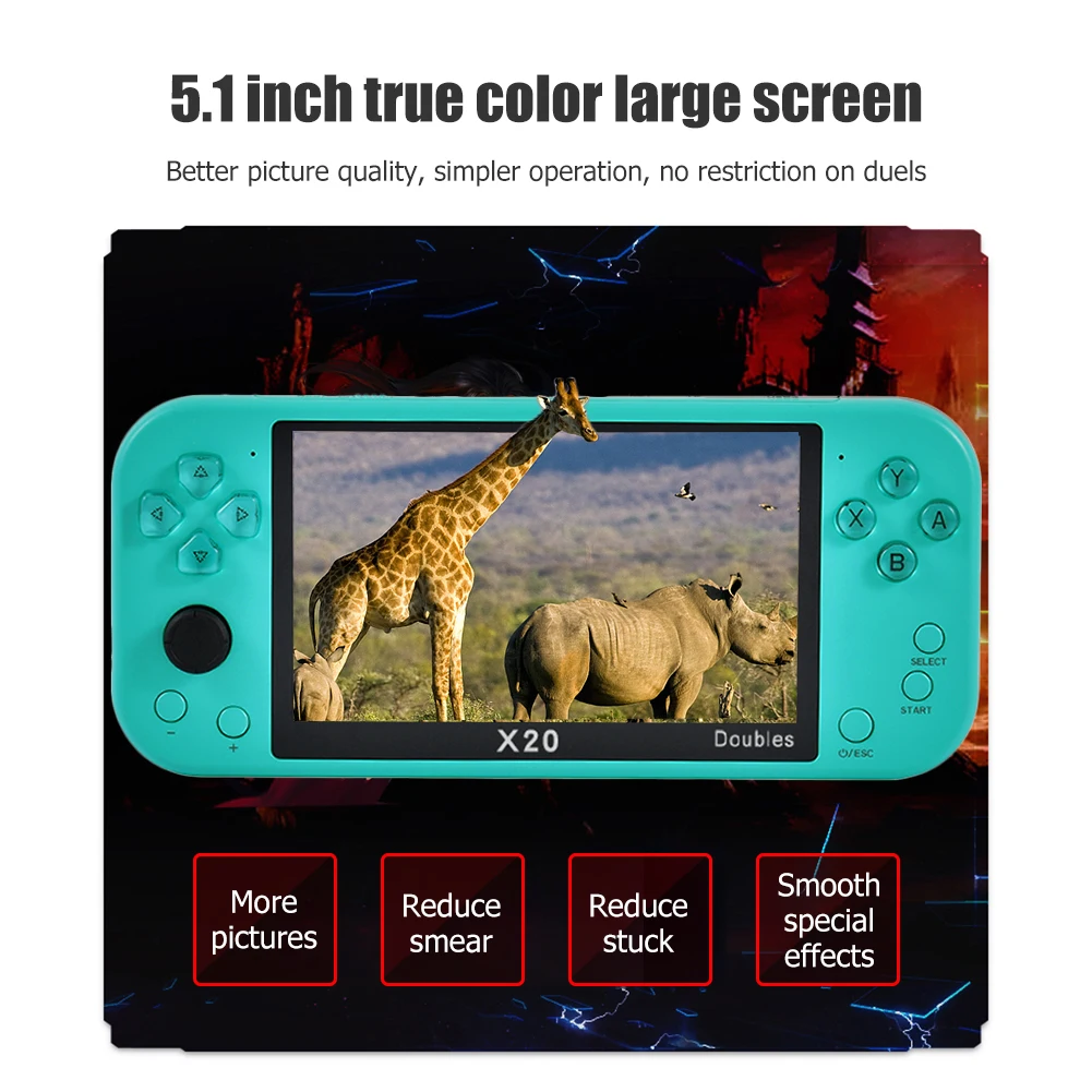 

5.1 Inch HD IPS Screen Video Game Console HDMI-Compatible Handheld Console Support 10000+ Games Portable for GBA/MD/FC Simulator