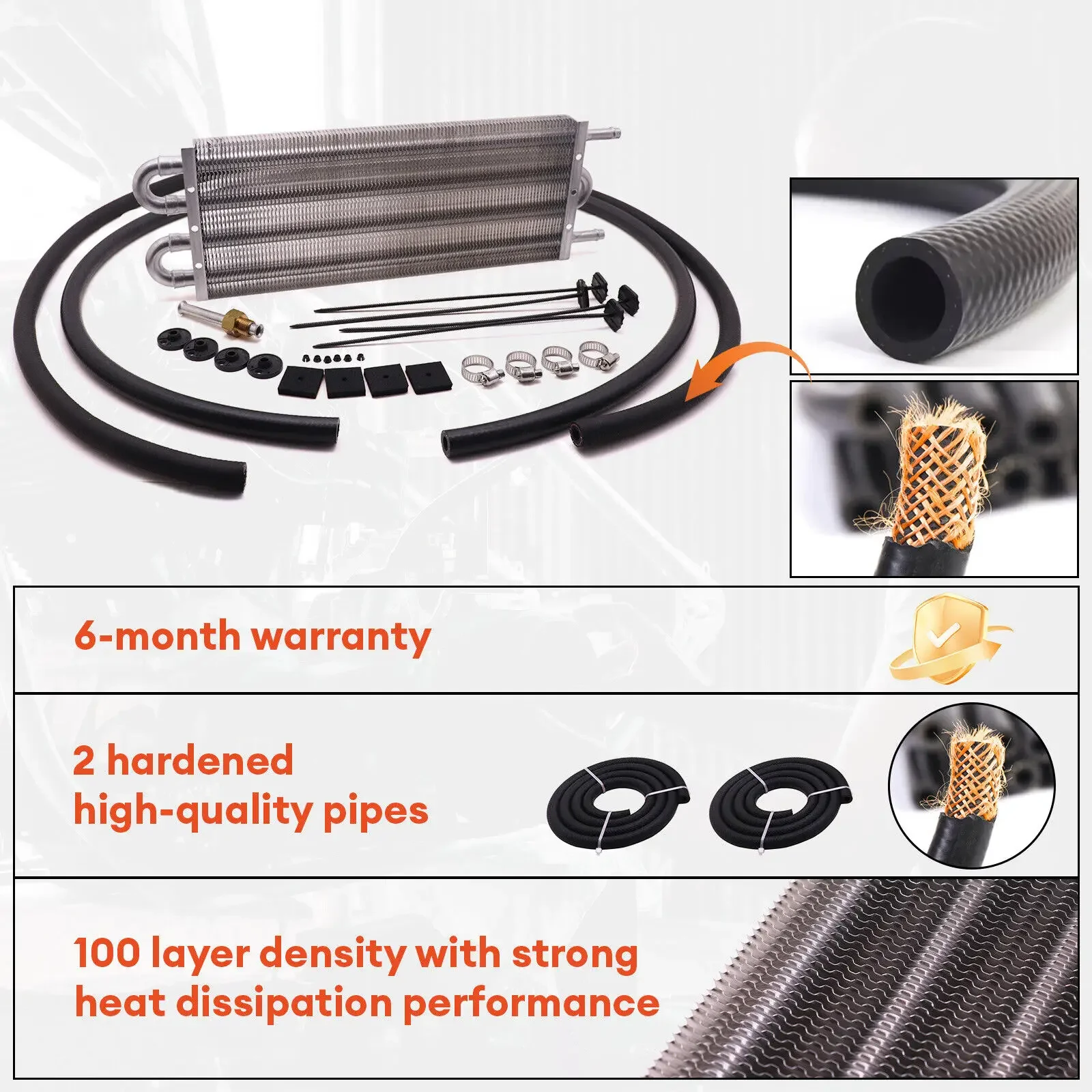 TRANSPEED PRO 4-рядный универсальный масляный радиатор коробки передач алюминиевый