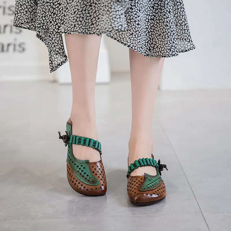 Xiuteng  Cowhide Women's Shoes Spring And Autumn Models 2022 Flat Shoe Bottom Mother Shoes Non-Slip Large Size Cow Leather Shoes