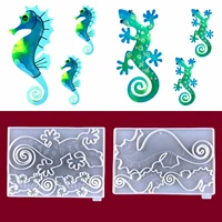 hippocampus wall decoration pendant epoxy resin mold diy gecko wall hanging mold hippocampus ornament decoration silicone mold
