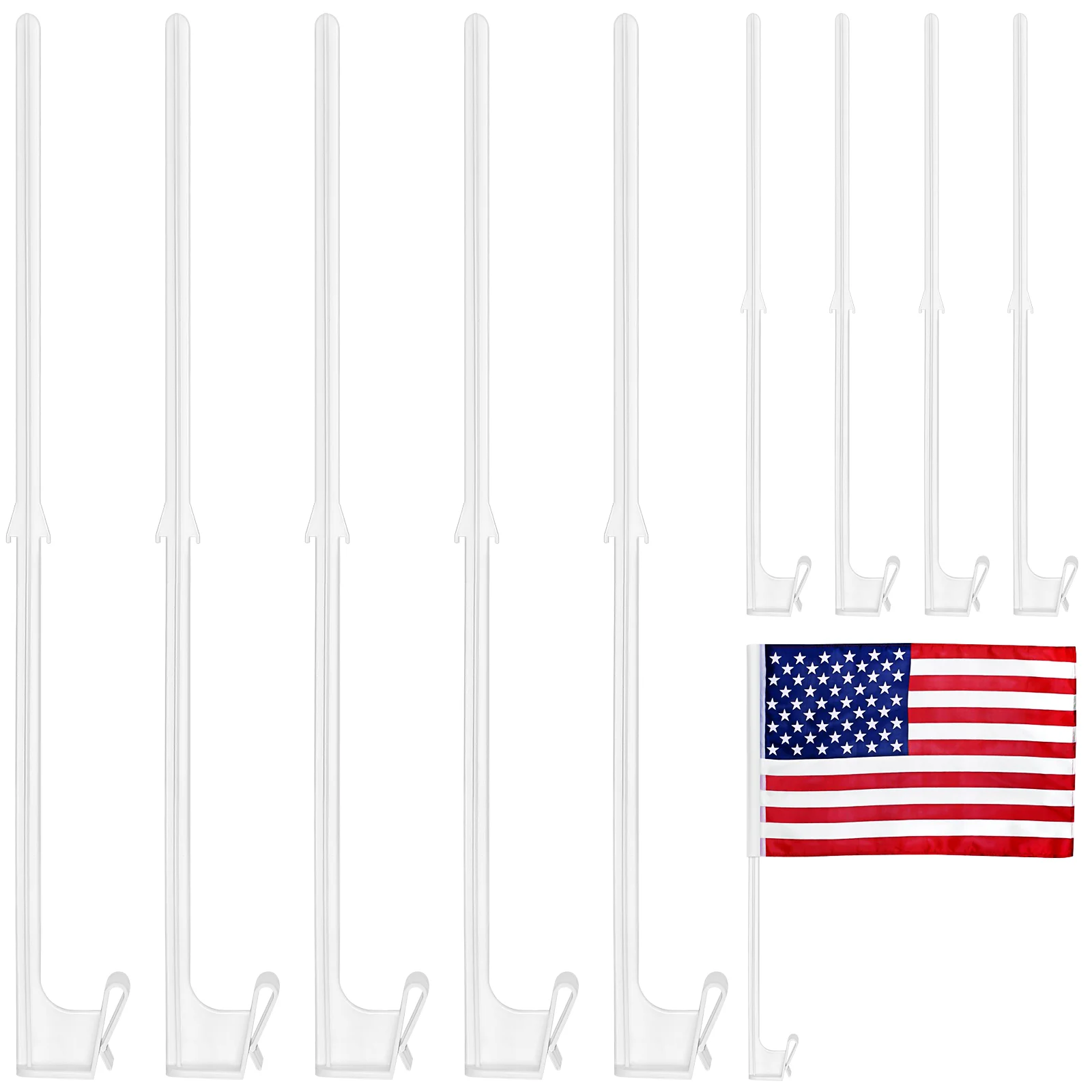 

10pcs Vehicle Flag Poles Plastic Flag Holders Car Window Flag Poles Plastic Flag Mount Holders Base