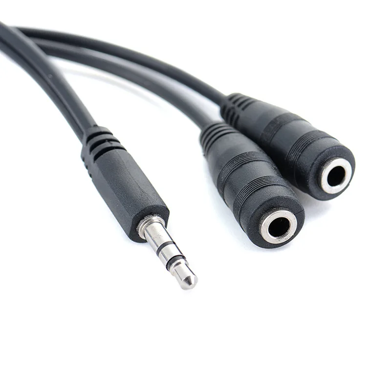 3.5 Mm Headphone PVC Cable Durable Speaker Portable Connector Splitter 2 IN 1 Lightweight Male To Double Female