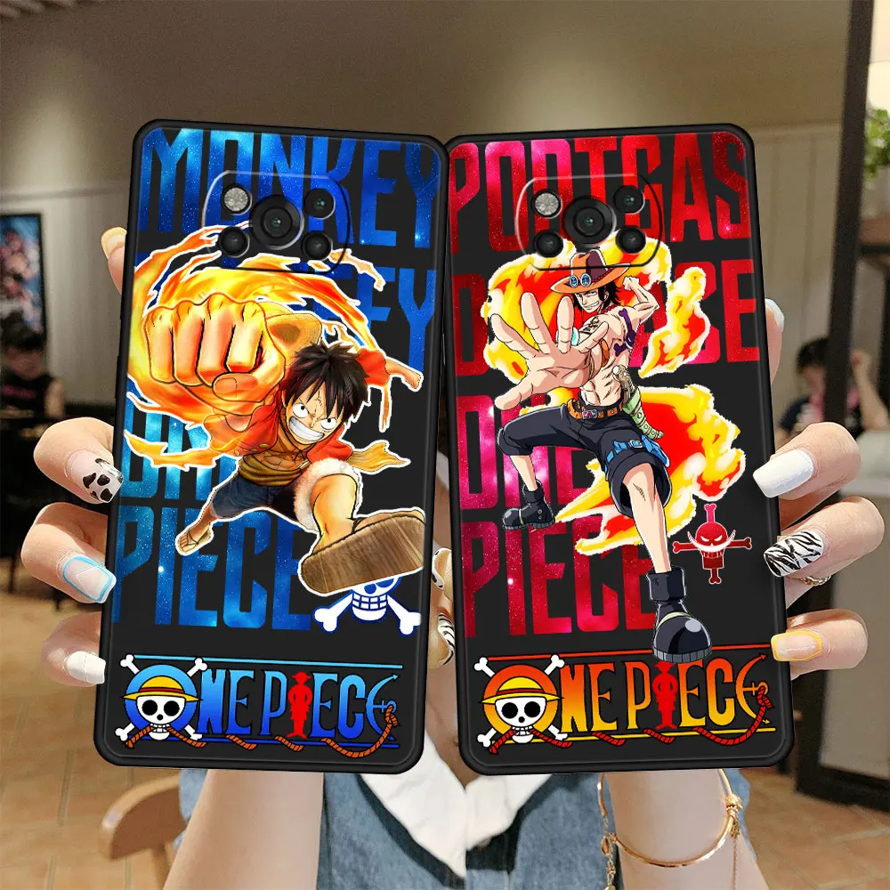 

Phone Celular Case Cover for Xiaomi Poco Redmi X4 8 7 M3 Pro X3 NFC F3 Note 9 9S 10 11 Soft One Piece Monkey D Luffy Ace Anime