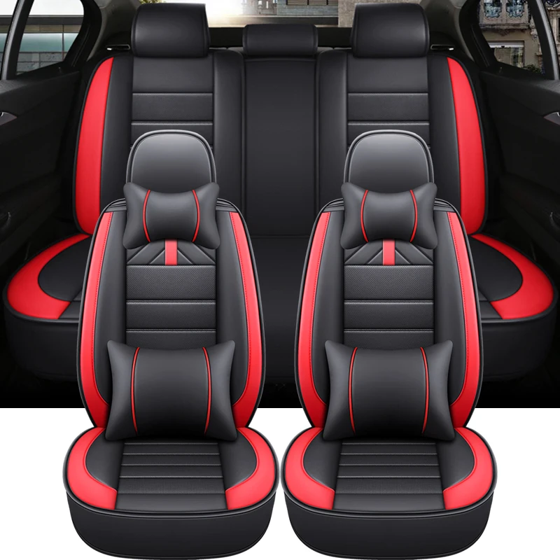 

Car Seat Cushion Cover Full Set For Golf 4 5 6 BMW F10 F11 G30 Peugeot 207 206 MG4 Universal Leather Auto Accessories Interior